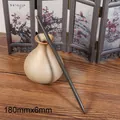 Classical 18cm dark brown wooden hairpin rod for DIY ancient style Hanfu hair accessories - With Hole / 18cm / Dark Coffee