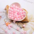 Pink AB-coated ABS imitation pearl round beads for DIY handmade jewelry making crafts - 6mm (Approx 100pcs/Pack) / Light Pink