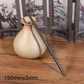 Traditional dark brown 150mm x 5mm wooden hair stick rod for DIY Hanfu hair accessories - No Hole / 15cm / Dark Coffee
