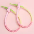 Portachiavi in silicone 21cm sfumato a forma di fiore per accessori e ciondoli DIY - Testa Rosa Chiaro