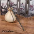 Classical 180mm dark wood hair stick base for DIY Hanfu accessories - No Hole / 18cm / Dark Coffee