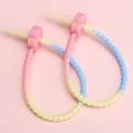 Portachiavi in silicone da 21cm con texture a perline e cursore a fiore sfumato - Testa Rosa