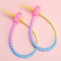 Portachiavi fiore in silicone sfumato pastello 21cm per accessori per gioielli fai da te - Testa Rosa Scuro