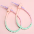 Anello portachiavi flessibile in silicone sfumato 21cm con perline fiore di prugna - Testa Rosa Arancio
