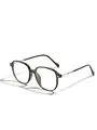 Oversized translucent olive green TR90 non-prescription glasses with silver accents - Olive Green