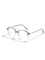 Transparent gray TR90 oversized frames minimalist plain glasses for stylish daily wear - Gradient Grey to Transparent