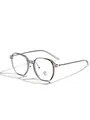 Classic retro TR90 square frame anti-blue light glasses with transparent grey finish - Transparent Gray