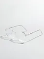 Chic and elegant TR90 transparent large frame glasses with slim metal temple arms - Clear