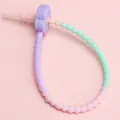 Anello portachiavi sfumato in silicone da 21cm con chiusura a fiore di prugna per il fai da te - Testa Viola