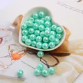 Mint green AB coated round resin faux pearl beads for DIY handmade jewelry crafting projects - 6mm (Approx. 100 Pieces/Pack) / Light Green