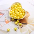 Yellow iridescent AB color imitation pearl round beads for DIY jewelry - 6mm (Approx 100pcs/Pack) / Yellow