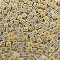 Gold square acrylic alphabet beads for DIY jewelry making and bracelets - Alphabet Antique Gold