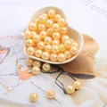 Champagne yellow AB iridescent ABS imitation pearl beads for handmade jewelry DIY - 6mm (Approx 100pcs/Pack) / Apricot
