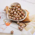 Round AB aurora colorful ABS faux pearl beads for DIY jewelry making and handmade crafts - 6mm (Approx 100pcs/Pack) / Brown