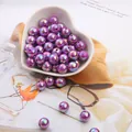 Purple AB iridescent ABS imitation pearl round beads for DIY jewelry and necklaces - 6mm (Approx 100pcs/Pack) / Deep purple