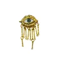 Vintage gold evil eye brooch with dangling irregular charms for women - Tassel Rod Evil Eye Style (Y17)