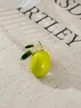 Eleganter grüner Oliven-Emaille-Obstbroschenstift mit goldenem Stiel für Accessoires - Hellgrüner Oliven Stil (A22-18) / 1.7cm*1.9cm