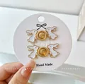 Decorative white rabbit metal waist cincher buttons for jeans and traditional clothing - Gold Rabbit Style (2 Pairs Pack) / 2 Pairs Set