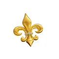 Elegante broche de traje para hombre flor de lis dorada con cristales brillantes - Estilo de Flor de Lis (A22-156)