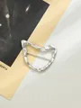 Fibbia irregolare in lega d'argento per cappotti e cinture con trama in metallo fuso - Silver Wavy Hammered (A22-188)