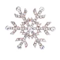 Detailansicht einer elegant funkelnden Schneeflocken-Brosche mit Strasssteinen. - Silber