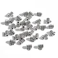 Perles d'espacement cylindriques en alliage argent antique avec boucle DIY - Style 630 (Argent Antique) / Longueur 9mm (20 Pièces/Paquet)