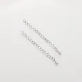 Professional silver-toned jewelry extension chain with teardrop charm for DIY bracelets - 60mm (1 Piece) / Platinum Plated