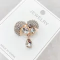 Elegant teardrop crystal brooch pin for women clothes anti-exposure buckle accessories - Gold Rhinestone Teardrop Style (A10-65)