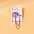 Eleganter Broschen-Anstecknadel aus Silberlegierung mit Quastenkette und Strasssteinen - Krone Design (4)
