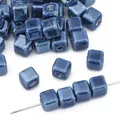 Blaue quadratische Keramikperlen für die DIY-Schmuckherstellung von Halsketten Armbändern - Dunkelblau