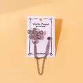 Eleganter Herren-Anstecknadel aus Silberlegierung mit Blumen und hängenden Quastenketten - Drei Blumen Form (1)