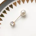 Eleganter Kragenstecker mit Perle und Kristall für die Dekoration von Damenbekleidung - Kristall Perle Stil (A-39)