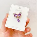 Elegant purple crystal butterfly brooch pin for women clothes accessories - Purple Butterfly Rhinestone Style (A10-61)