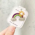 Kreative Regenbogen-Brosche mit Strass-Wolken und Perlensonne, Goldlegierung - Regenbogen Wolkenstil (A10-6)