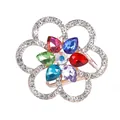Elegante florale Schalnadel in Roségold mit bunten Strasssteinen in Tropfenform - Nr 2 (Roségold Mehrfarbiger Strass Blumig)
