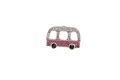 Süße Cartoon Bus Brosche mit rosa und weißen Strasssteinen für dekorative Kleidung - Kleiner Bus Rosa