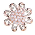 Elegante Blumenschal-Schnalle in Roségold mit weißen Perlen und Strasssteinen - Nr 8 (Roségold Perle Hohlblume)