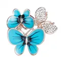 Blauer Emaille- und Strass-Schmetterling-Schaltuchring für Damen-Accessoires - Nr 9 (Himmelblaue Emaille Schmetterling)