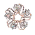 Elegante Brosche für Seidenschals aus Roségold mit funkelnden Strasssteinen und Blumen. - Nr 20 (Roségold Knoten Kleine Blumen)