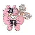 Elegante Schalschnalle mit Schmetterlingen aus rosa Emaille und Strasssteinen für Damen - Nr 25 (Rosa Emaille Schmetterling)