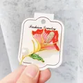 Eleganter roter Emaille-Blumenbroschen mit funkelnden Strasssteinen und einer weißen Perle - Gradient Blumenstil (A10-23) / Rot