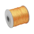 Orange Korean wax cord for DIY jewelry making, durable 1mm braided thread spool - Gold Yellow