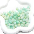 Light green dual-tone round glass explosion beads for DIY jewelry making material - 20 Pieces/Pack / Color 11