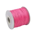 Bright pink waxed cord on white spool for DIY jewelry making and handmade crafts - Rose Red