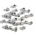 Perles d'espacement cylindriques en alliage argent antique pour la création de bijoux DIY - Style 039 (Argent Antique)