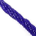 High-quality faceted 4mm deep blue glass crystal loose beads for DIY jewelry bracelet making - 1 Piece/Pack / Dark Blue