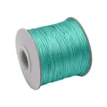 Teal Korean wax cord spool for DIY jewelry making and handmade weaving crafts accessory. - Peacock Green