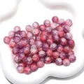 Round pink and purple crackle glass beads for DIY jewelry making handicraft accessories - 20 Pieces/Pack / Style 8