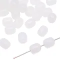 Translucent milky white date-shaped glass beads for handmade DIY jewelry necklace - 20Pcs/Pack / White