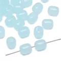 Pale blue translucent glass imitation jade date shaped beads for DIY jewelry making crafts - 20Pcs/Pack / Light Blue